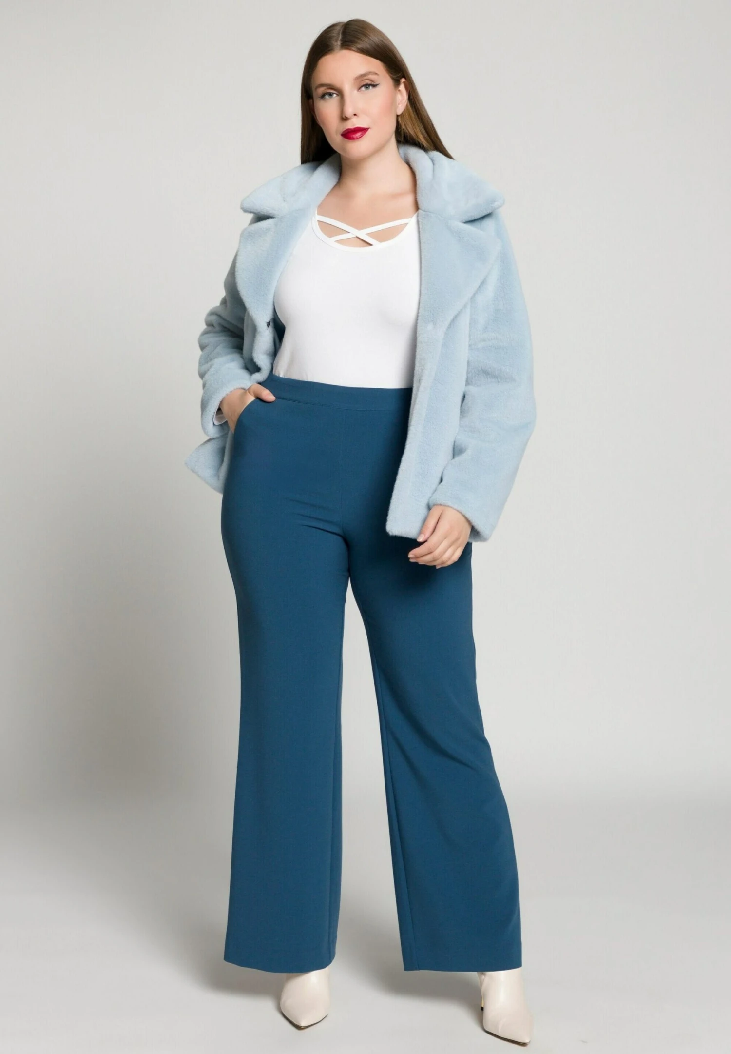 Ulla Popken Spodnie Materiałowe - Pétrole 4 Ulla Popken Spodnie Materiałowe - Pétrole - obrazek 2