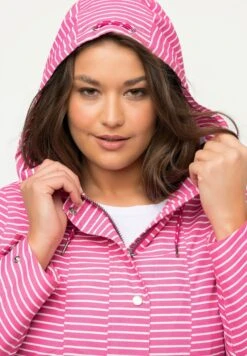 Ulla Popken Kurtka Przeciwdeszczowa - Fuchsia Roze -Lindex 5e8c011572204a1db9a7afd65d34d60d