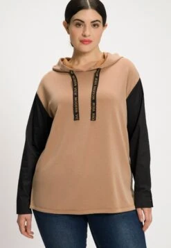 Ulla Popken TEKSTBAND - Bluza Z Kapturem - Kastanjebruin