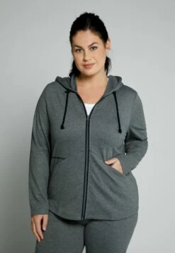 Ulla Popken Kurtka Outdoor - Grau Melange