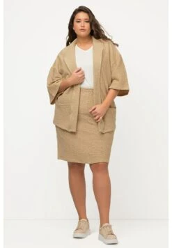 Ulla Popken 3D-STRUKTUR KRAGEN 3/4-ARM - Kardigan - Popcorn