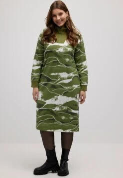 Ulla Popken ABSTRACT LANDSCAPE - Sukienka Letnia - Moss Green Multi