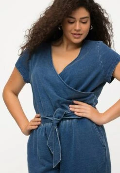 Ulla Popken WEITES BEIN - Kombinezon - Blue Denim -Lindex 65cc114164a64e1ca6418b53018bdaa0