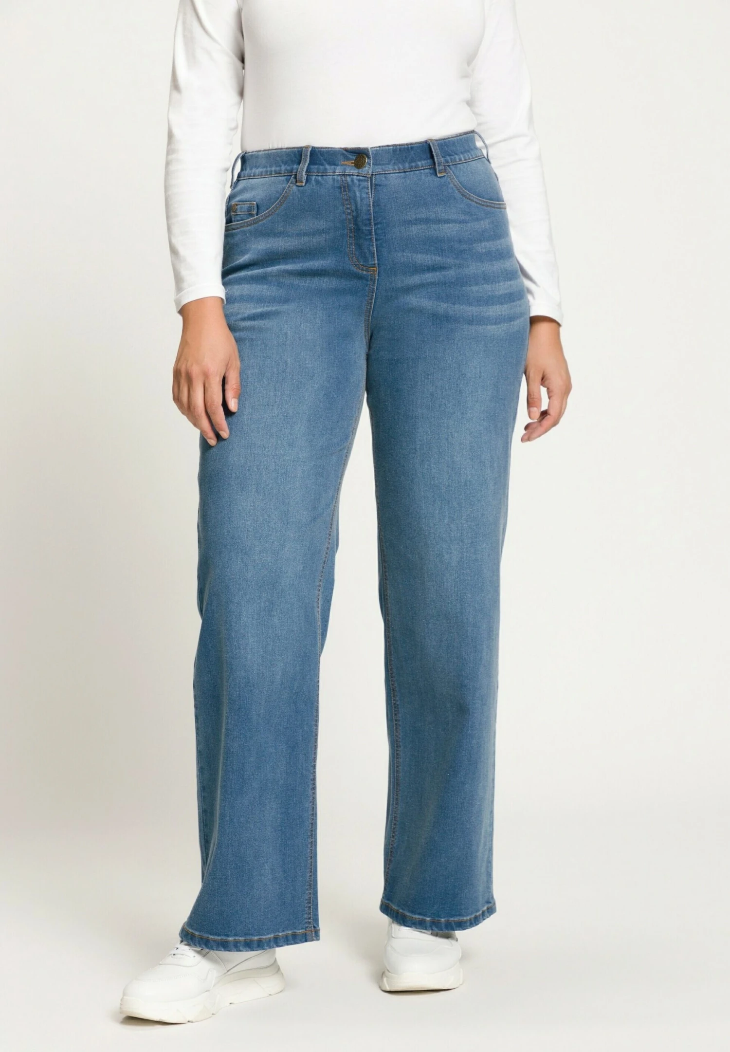 Ulla Popken Jeansy Straight Leg - Light Denim Blue 3 Ulla Popken Jeansy Straight Leg - Light Denim Blue