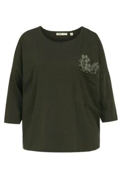 Ulla Popken Bluzka Z Długim Rękawem - Olive Foncé