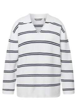 Ulla Popken RINGEL V-AUSSCHNITT LANGARM - Sweter - Schneeweiß -Lindex 6965ce525292461b818a36bf449b8bb9