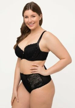 Ulla Popken Biustonosz Z Fiszbiną - Noir -Lindex 697345b1bb354a1fb840462c58cd43fd