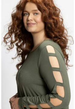 Ulla Popken LANGARM - Bluzka Z Długim Rękawem - Lodengrün -Lindex 6afeab473d124cc1a2dcc044525e73c7