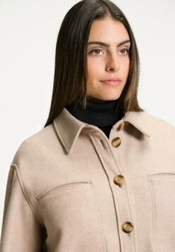 Ulla Popken Krótki Płaszcz - Cognaczand -Lindex 6c74cfe71ed844b2ab35b3844b793673