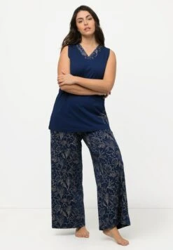 Ulla Popken SET SCHELPEN V-HALS WIJDE PIJPEN MOUWLOOS - Piżama - Inkt -Lindex 6f1937e7fcf942e993222d0e2874c571