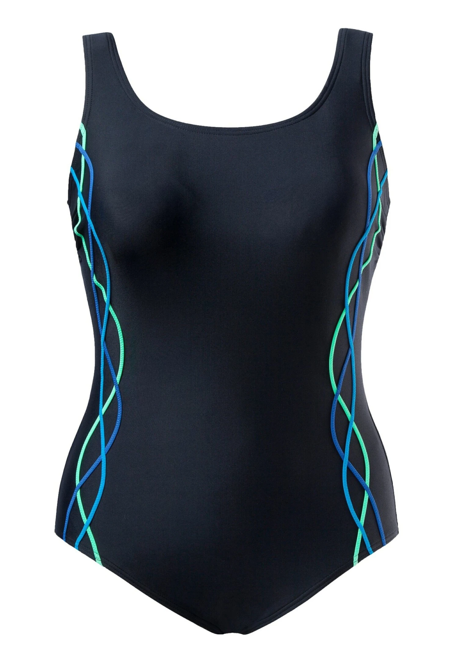 Ulla Popken PIPINGS ONDUL - Kostium Kąpielowy - Zwart 4 Ulla Popken PIPINGS ONDUL - Kostium Kąpielowy - Zwart - obrazek 2