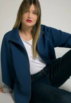 Ulla Popken Krótki Płaszcz - Bleu Voile Clair -Lindex 6f48038f2b5c47428f50f7db91c80dac