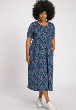 Ulla Popken COL V MANCHES COURTES - Sukienka Letnia - Bleu Marine