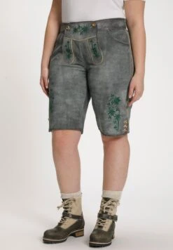 Ulla Popken STICKEREI - Spodnie Skórzane - Grau -Lindex 77d1f18eeea2432ead24cf9a46a3aa80