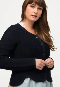 Ulla Popken SCALLOPED DIRNDL - Kardigan - Navy Blue -Lindex 8016ca3de3a74dbfb55ae35e09d00fa9