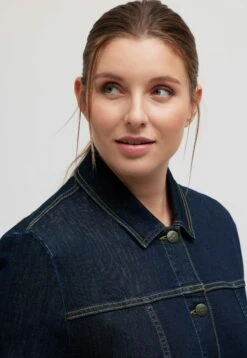 Ulla Popken Kurtka Jeansowa - Blue Denim -Lindex 8100a3b2fb194e0e971c4d21675f86ea