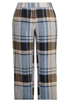 Ulla Popken Spodnie Materiałowe - Camel Multi -Lindex 81a2fdd06e71469f89fd3d2c3c5739f6