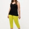 Ulla Popken GROSSE GRÖSSEN BIS 76 CAPRI KLASSISCHE 7/8 - Legginsy - Gelbgrün -Lindex 81ab67c9118c42eeb508a53fc539f53b