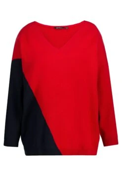 Ulla Popken COL V MANCHES LONGUES - Sweter - Bleu Marine -Lindex 848a84d68a1a4cea8b10d9dde65358e4