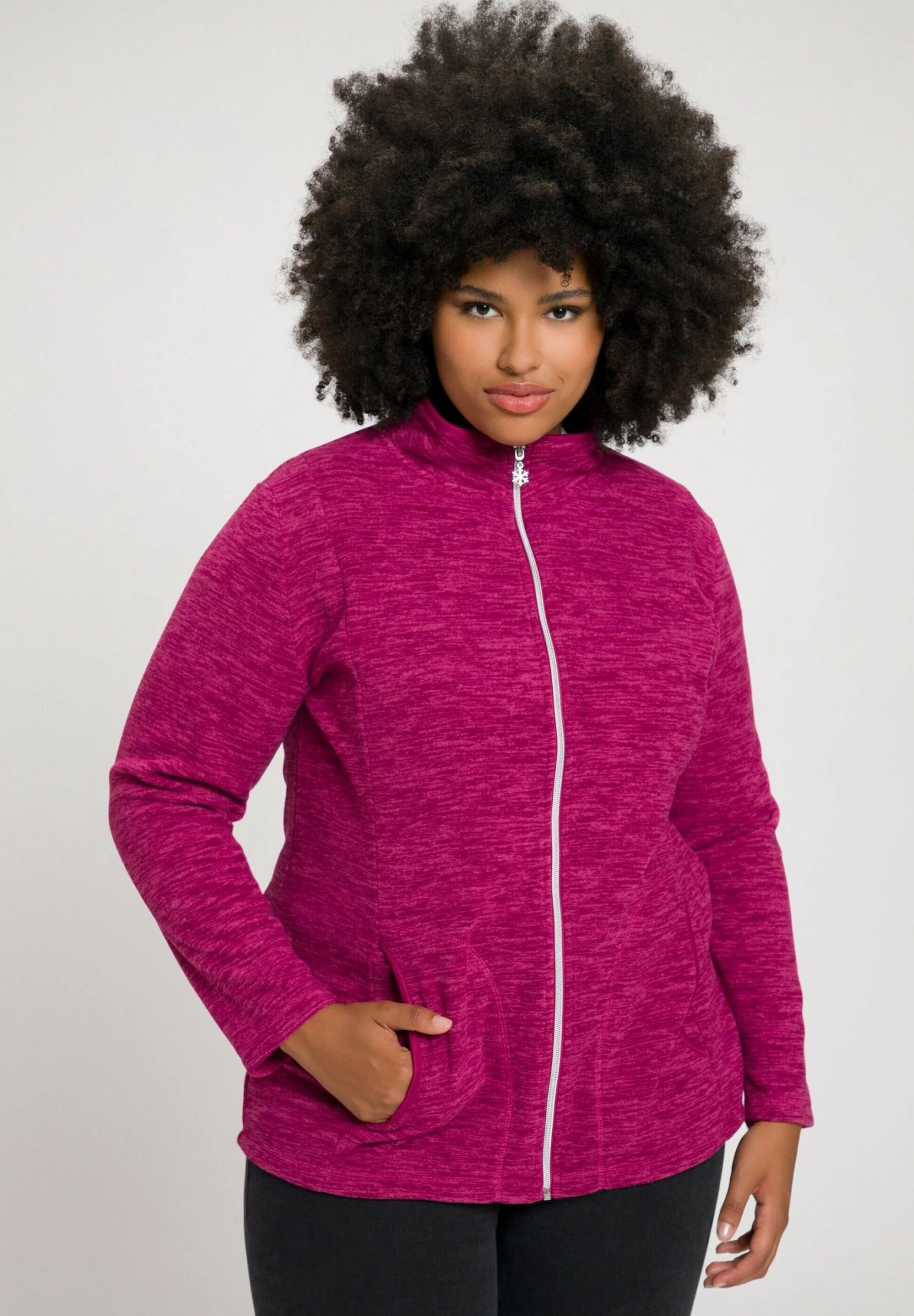 Ulla Popken Bluza Rozpinana - Magnolia Red Melange 3 Ulla Popken Bluza Rozpinana - Magnolia Red Melange