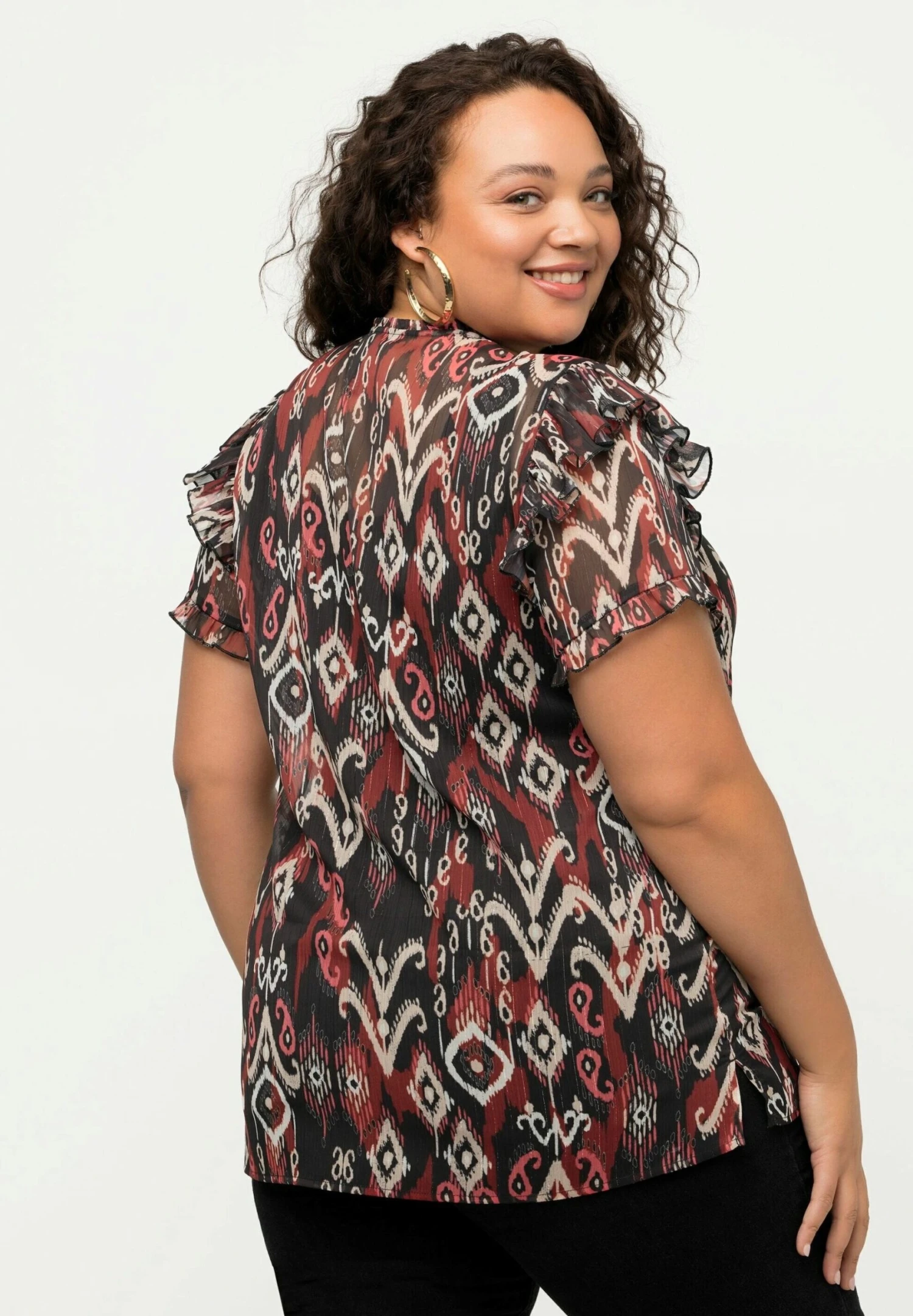 Ulla Popken Bluzka - Zwart 4 Ulla Popken Bluzka - Zwart - obrazek 2