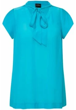 Ulla Popken SCHLUPPE STEHKRAGEN HALBARM - Bluzka - Helles Türkis -Lindex 87f6605a2b52405d894be1951c40b7fd