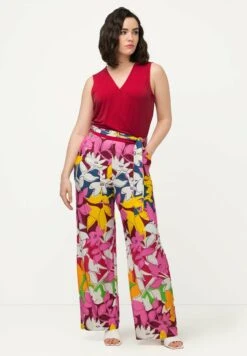 Ulla Popken EN LARGE SANS MANCHES À COL V ET CEINTURE - Kombinezon - Litchi