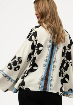 Ulla Popken À COL EN V ET MANCHES 3/4, IMPRIMÉ GRAPHIQUE - Bluzka - Blanc Cassé -Lindex 8832b8e6abd142edae839ac64c12b2cb