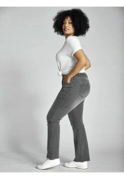 Ulla Popken Jeansy Bootcut - Light Grey Denim -Lindex 896be2ea298546ac874b64538f83f0fc