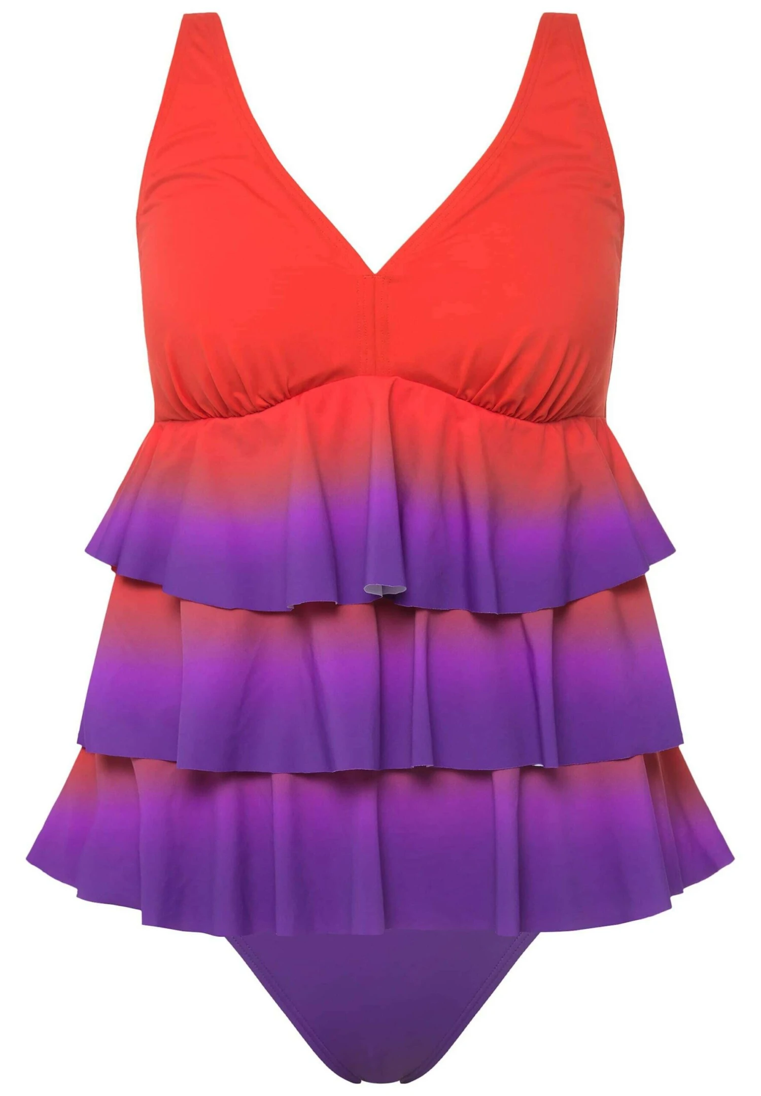 Ulla Popken FARBVERLAUF VOLANTS SOFTCUPS V-AUSSCHNITT SET - Bikini - Purple 7 Ulla Popken FARBVERLAUF VOLANTS SOFTCUPS V-AUSSCHNITT SET - Bikini - Purple - obrazek 5