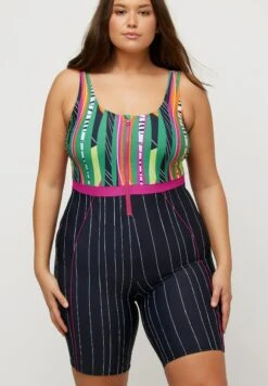 Ulla Popken ZIP, SANS BONNETS SOUPLES, JAMBES COURTES - Kostium Kąpielowy - Noir