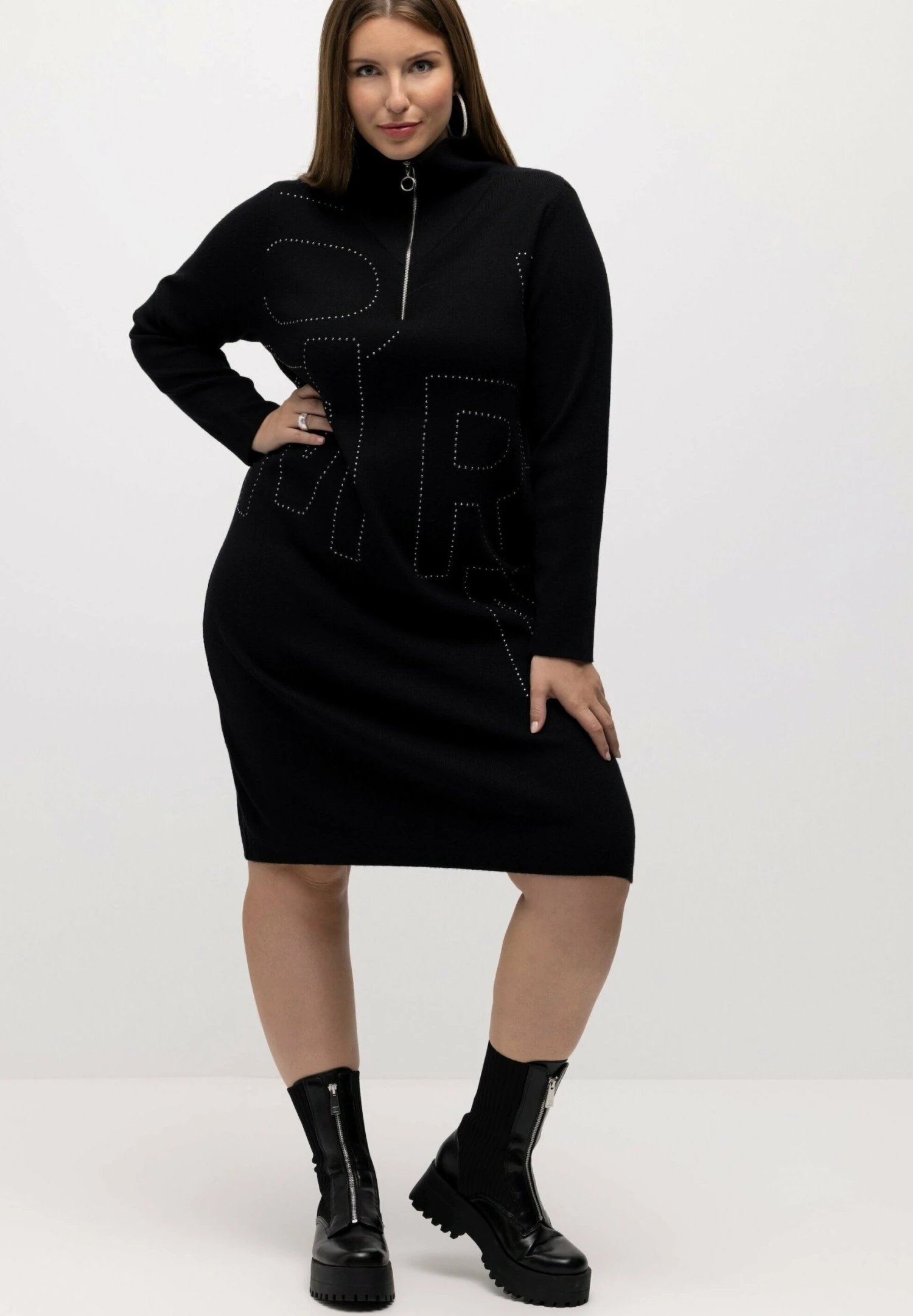 Ulla Popken Sukienka Dzianinowa - Black 4 Ulla Popken Sukienka Dzianinowa - Black - obrazek 2