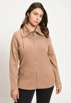 Ulla Popken Bluza Rozpinana - Maronenbraun -Lindex 92eb7c12d92348fd94016282db8d8de4