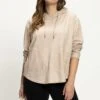 Ulla Popken LANGARM KAPUZEN - Bluza Z Kapturem - Beige