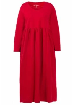 Ulla Popken MIDI-LÄNGE, RUNDHALS MIT ZIERBÄNDERN, LANGARM - Sukienka Z Dżerseju - Rot -Lindex 9b47c6675a0c4e509bfa853597ded9b3