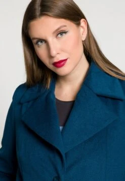 Ulla Popken Klasyczny Płaszcz - Indigo Denim -Lindex 9be9acaee9df411a95ddd9414c9aefc1