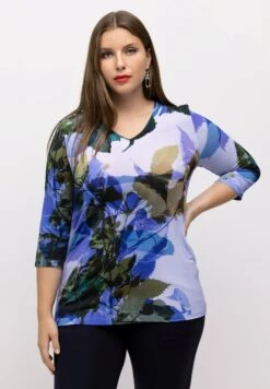 Przód 30 Ulla Popken Bluzka Z Długim Rękawem - Kobaltblau