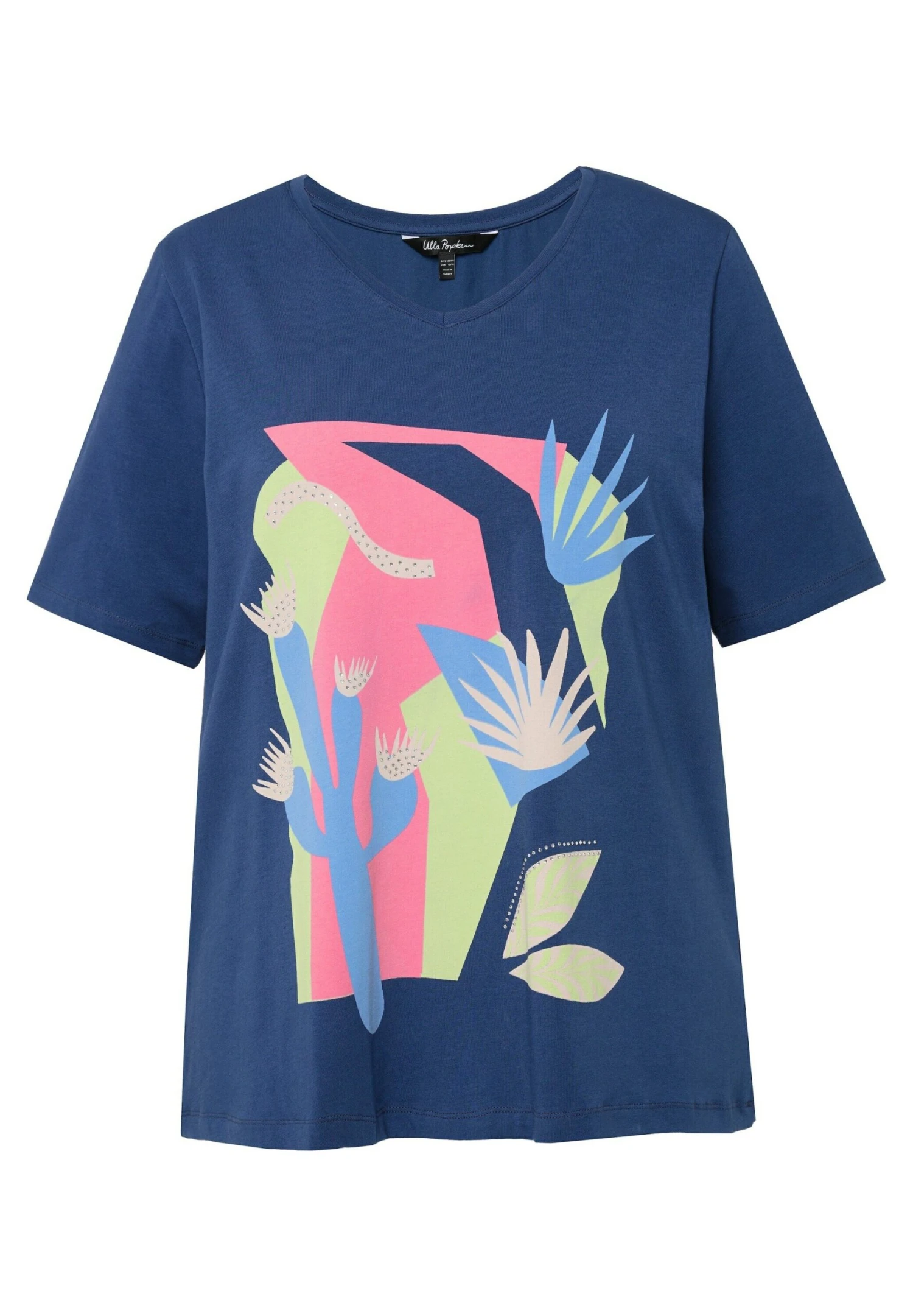 Ulla Popken T-shirt Z Nadrukiem - Donkerblauw 7 Ulla Popken T-shirt Z Nadrukiem - Donkerblauw - obrazek 5