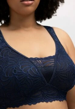 Ulla Popken Biustonosz Z Trójkątną Miseczką - Nachtblau -Lindex 9f118cb4d2da46289cf0e873a5a211fc