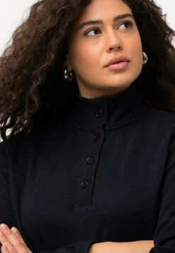 Ulla Popken STEHKRAGEN KNÖPFE LANGARM - Bluza - Marine -Lindex a226b23b85db42619d9ce6cc91ba4d09