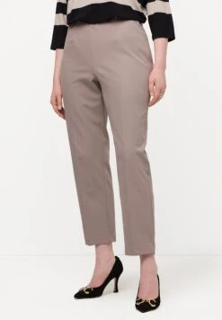 Ulla Popken PIPING DETAIL - Spodnie Materiałowe - Pebble Gray