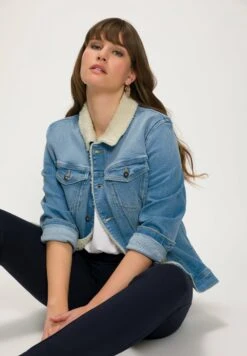 Ulla Popken Kurtka Jeansowa - Bleu Denim -Lindex a315f6368a454f249f34ce3ad6a3efad