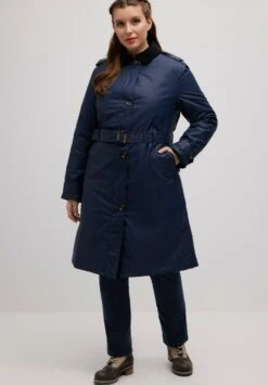 Ulla Popken Klasyczny Płaszcz - Navy Blue