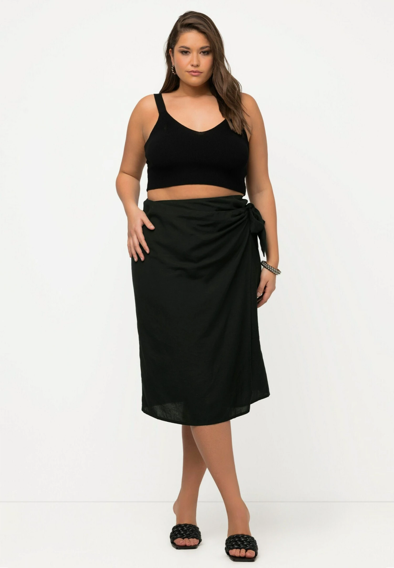 Ulla Popken Spódnica Z Zakładką - Noir 4 Ulla Popken Spódnica Z Zakładką - Noir - obrazek 2