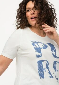 Ulla Popken T-shirt Z Nadrukiem - Blanc Cassé -Lindex abcf36636eb2470fa76f21c6f867c478