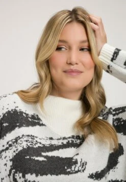 Ulla Popken Sweter - Steenwit -Lindex af3ab47afeb748b3a25cfbbf4a9e09a6