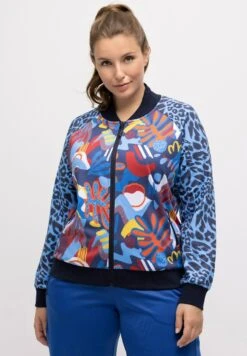 Ulla Popken Kurtka Bomber - Pastel Teal Multi