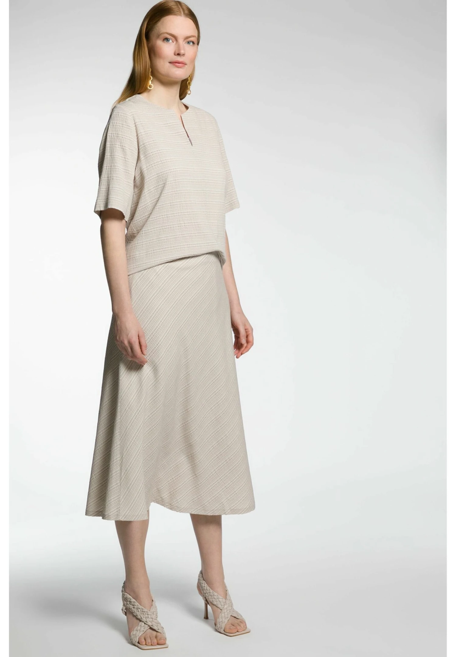 Ulla Popken Spódnica Trapezowa - Zand 4 Ulla Popken Spódnica Trapezowa - Zand - obrazek 2