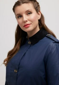 Ulla Popken Klasyczny Płaszcz - Navy Blue -Lindex b0ef325825734526a32364d08aaaa046