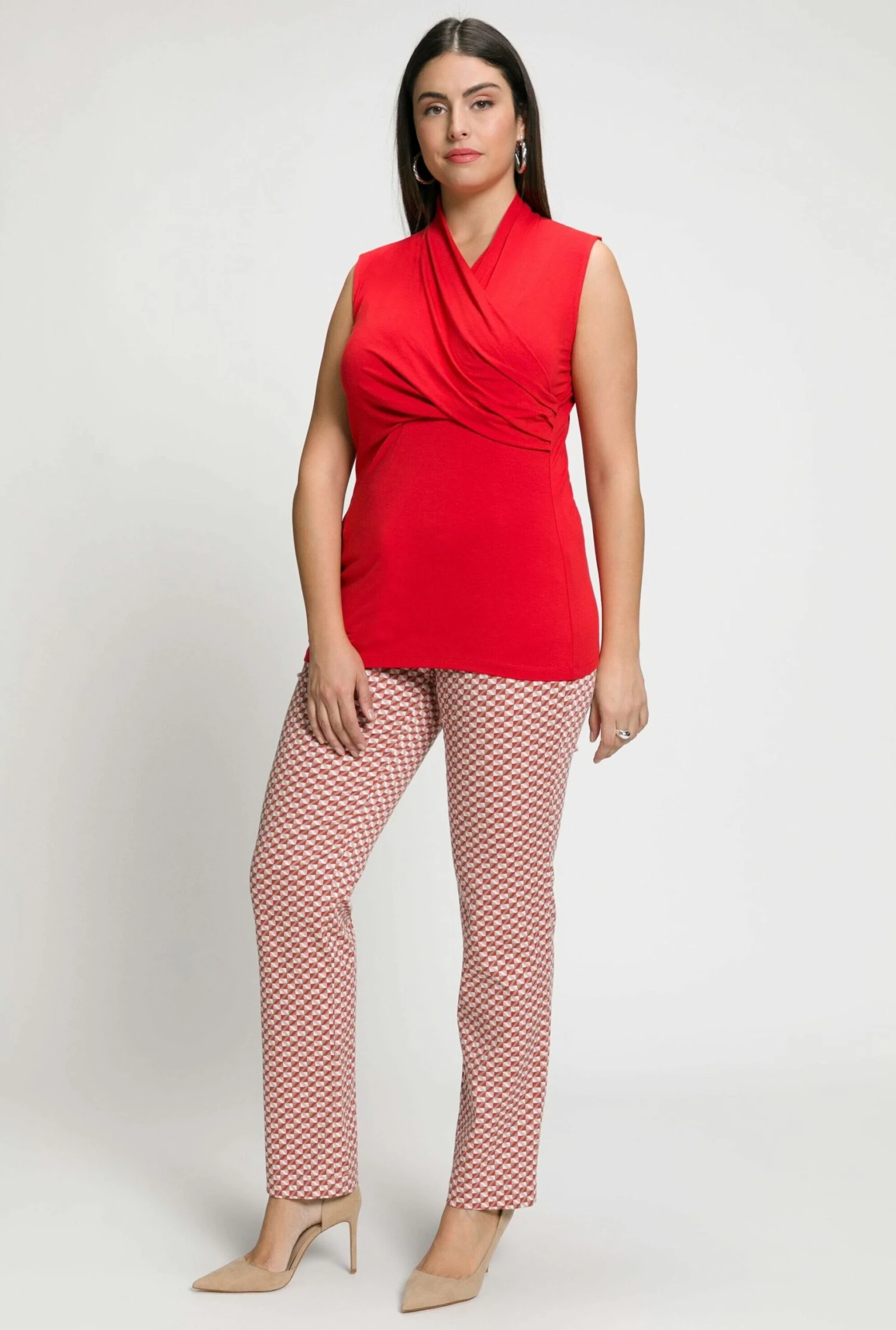 Ulla Popken SLIM FIT - Top - Crimson 4 Ulla Popken SLIM FIT - Top - Crimson - obrazek 2